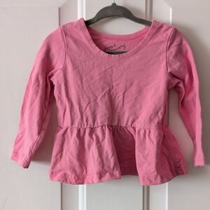 June & January Peplum Pink Long Sleeve Tee